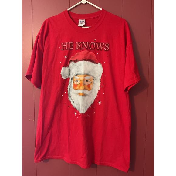 NEW Santa “He Knows” Tee Unisex XL - Picture 8 of 8